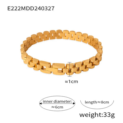 Simple Style Commute Cool Style Geometric Titanium Steel 18K Gold Plated Bracelets In Bulk