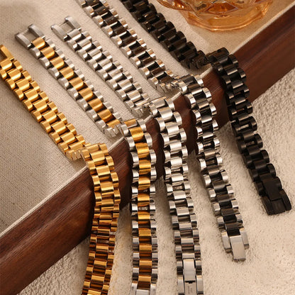 Simple Style Commute Cool Style Geometric Titanium Steel 18K Gold Plated Bracelets In Bulk