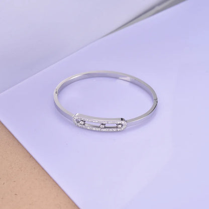 Titanium Steel Simple Style Geometric Bangle