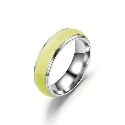 Titanium Steel Simple Style Geometric Luminous Epoxy Rings