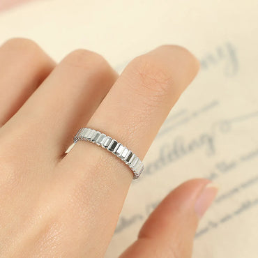 Titanium Steel Simple Style Geometric Plating Rings