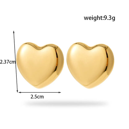 Wholesale Jewelry Simple Style Heart Shape 304 Stainless Steel Plating Earrings Necklace