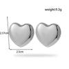 Wholesale Jewelry Simple Style Heart Shape 304 Stainless Steel Plating Earrings Necklace