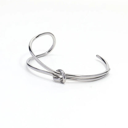 Titanium Steel Simple Style Knot Plating Bangle