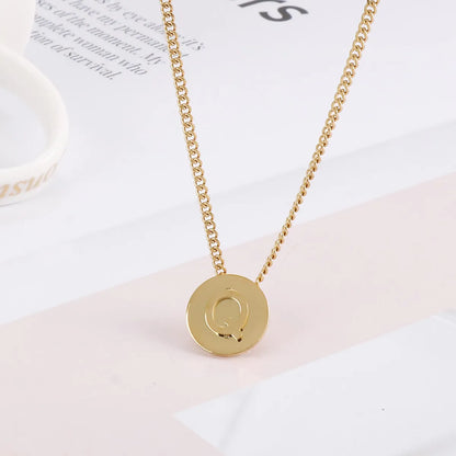 Titanium Steel Simple Style Letter Plating Pendant Necklace