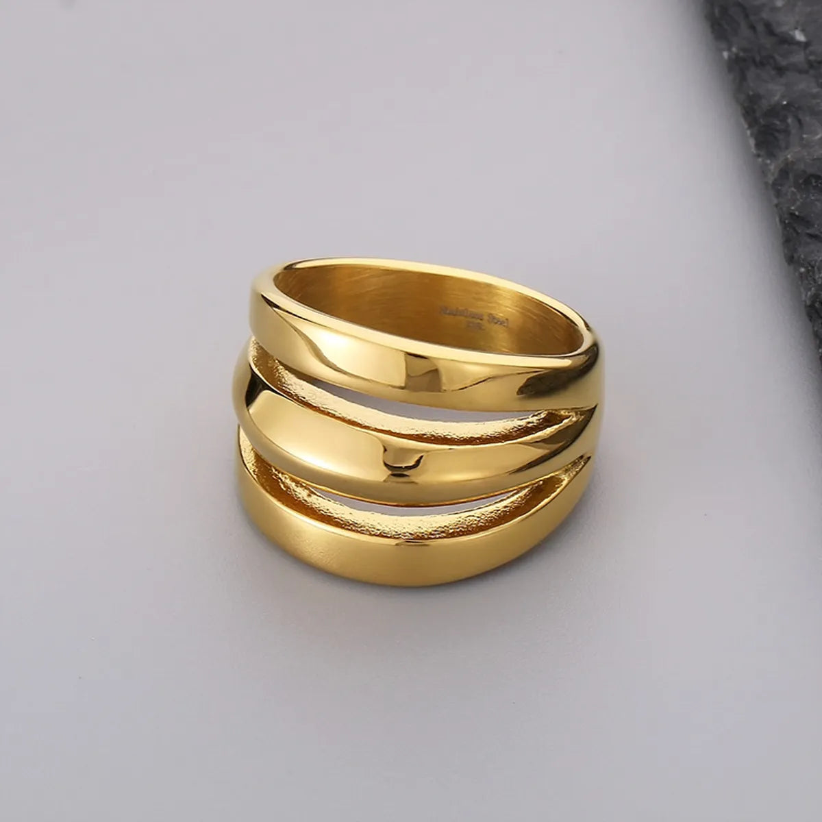 Titanium Steel Simple Style Solid Color Hollow Out Rings