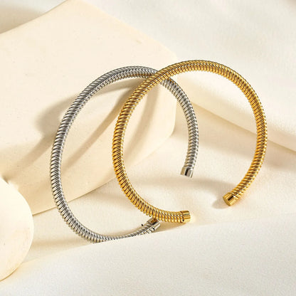 Titanium Steel Simple Style Solid Color Plating Bangle