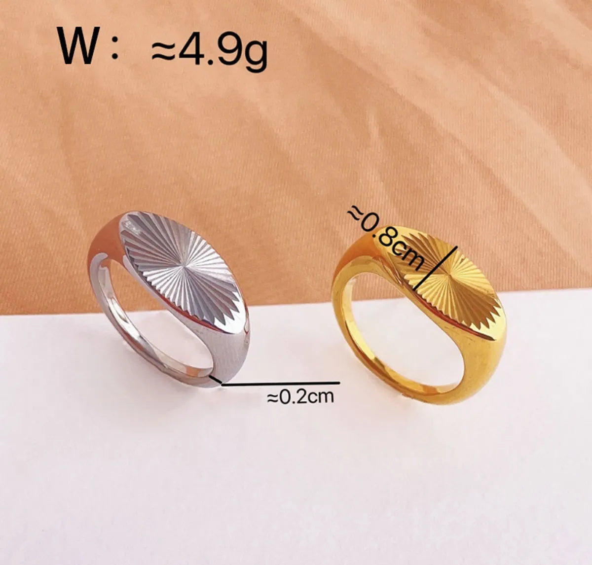 Wholesale Jewelry Simple Style Solid Color 304 Stainless Steel Titanium Steel 18K Gold Plated Rings