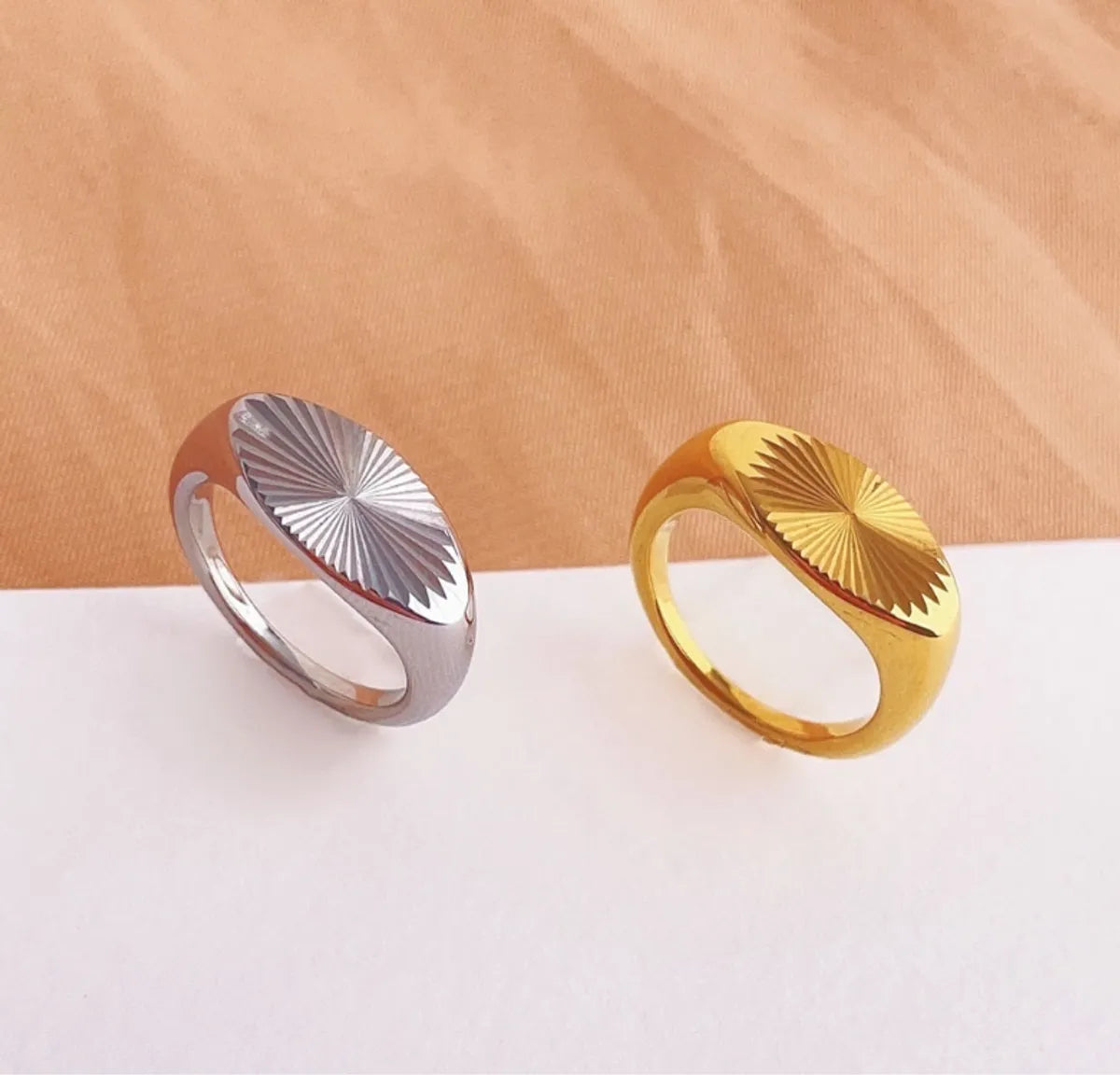 Wholesale Jewelry Simple Style Solid Color 304 Stainless Steel Titanium Steel 18K Gold Plated Rings