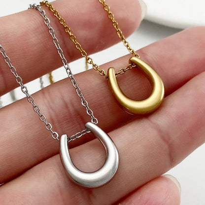 Titanium Steel Simple Style U Shape Plating Necklace