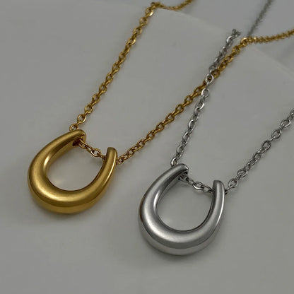 Titanium Steel Simple Style U Shape Plating Necklace