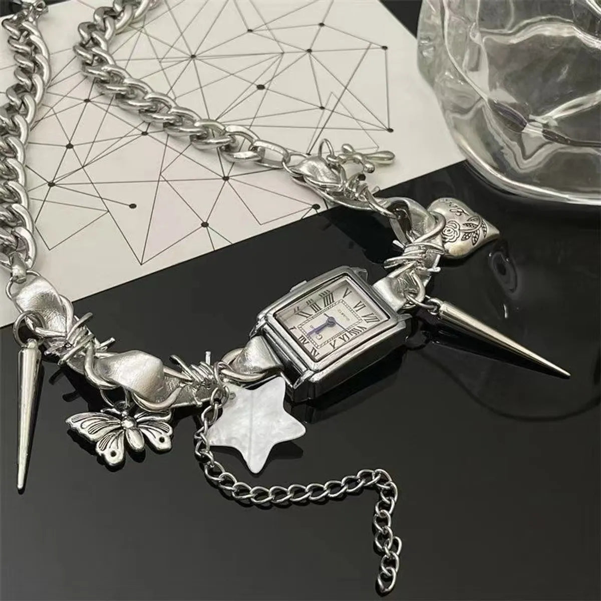 Titanium Steel Sweet Cool Style Geometric Plating Necklace