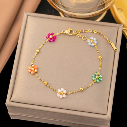 Titanium Steel Sweet Plating Printing Bracelets Necklace