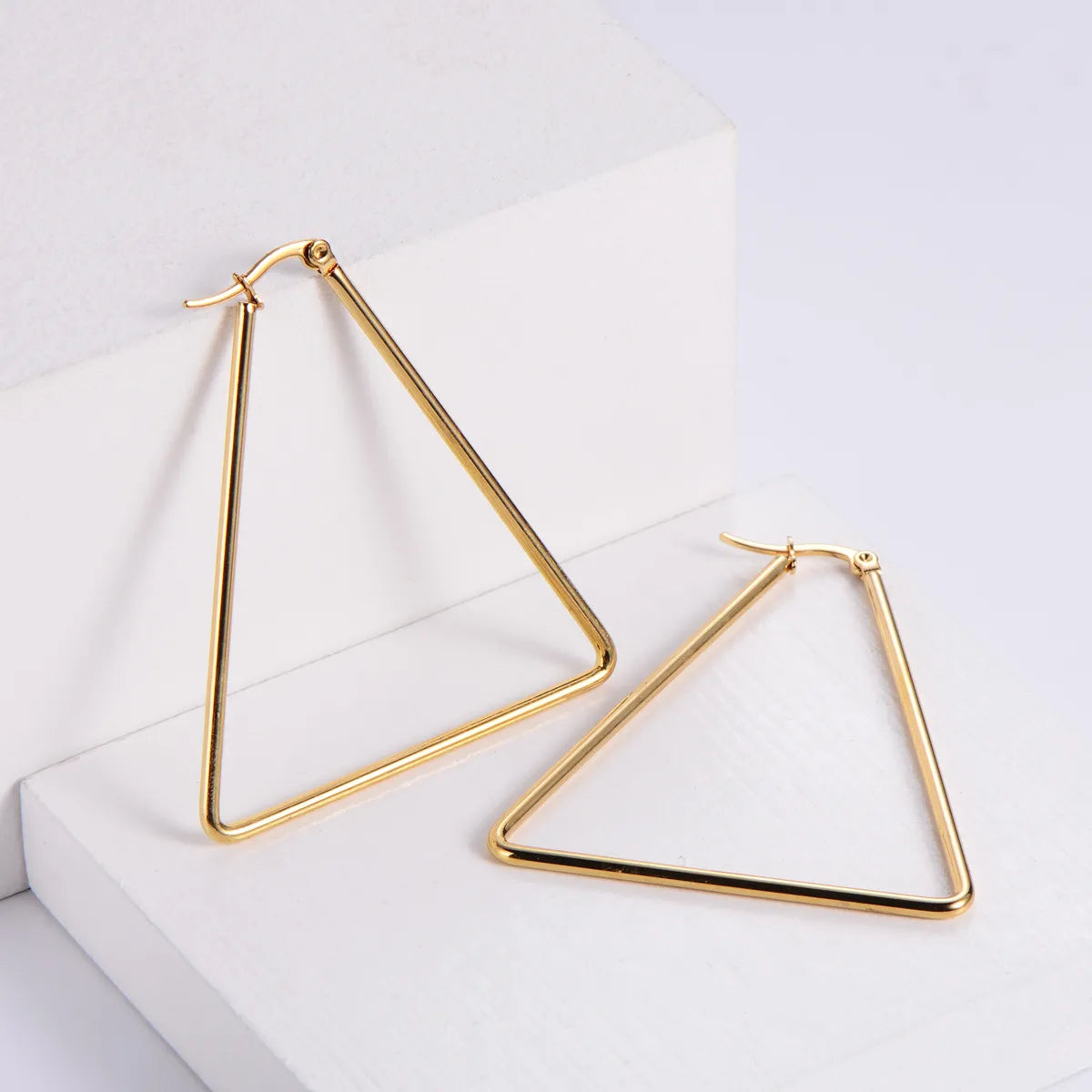 Simple Style Geometric Polishing Stainless Steel No Inlaid Earrings