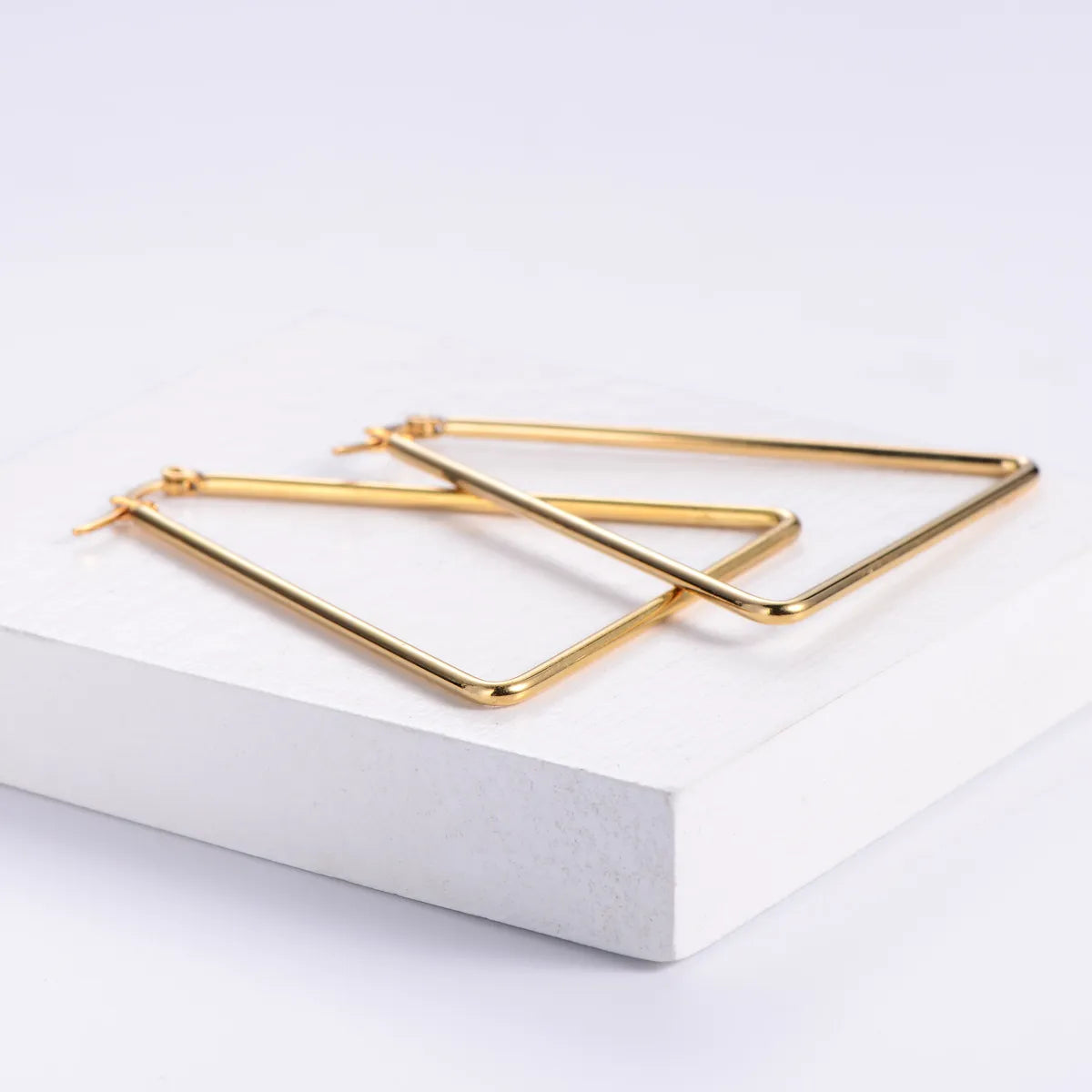 Simple Style Geometric Polishing Stainless Steel No Inlaid Earrings