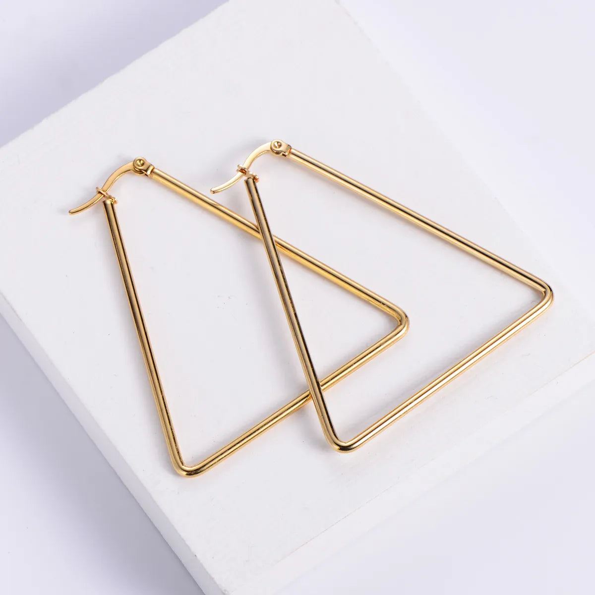 Simple Style Geometric Polishing Stainless Steel No Inlaid Earrings