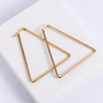 Simple Style Geometric Polishing Stainless Steel No Inlaid Earrings