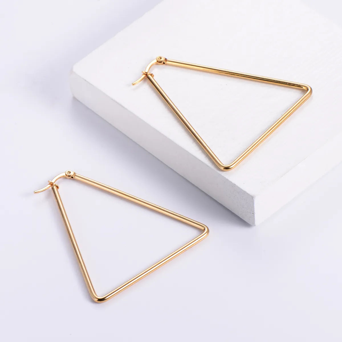 Simple Style Geometric Polishing Stainless Steel No Inlaid Earrings