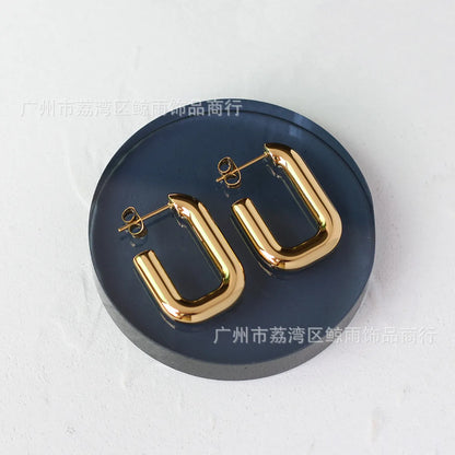 304 Stainless Steel 18K Gold Plated Earrings Ear Studs