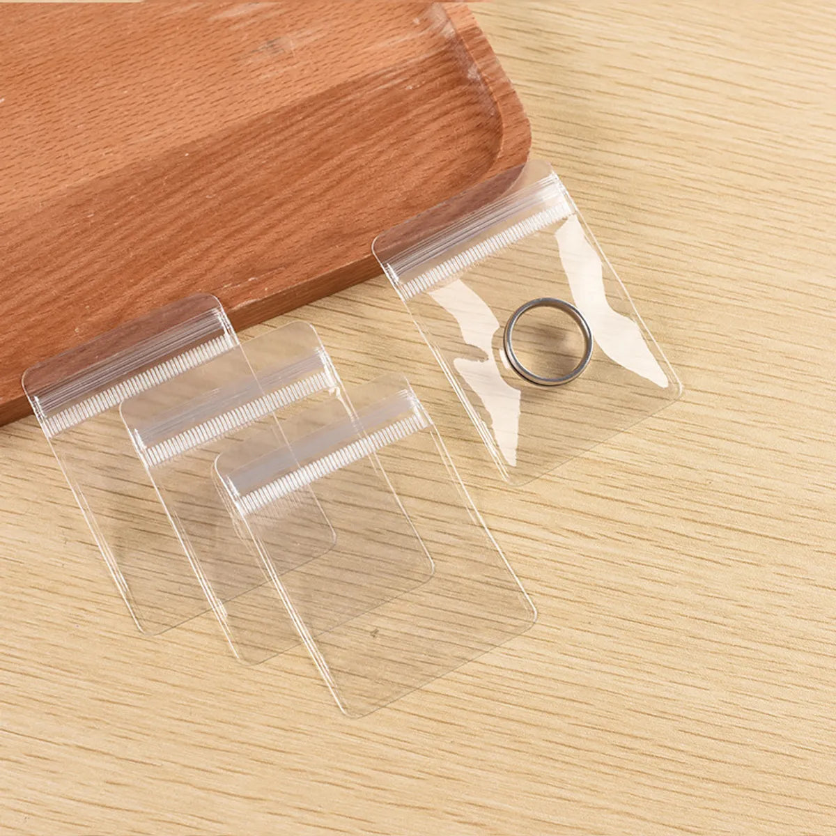 Transparent Jewelry Jewelry Bag Jewelry Earrings Earrings Ring Bracelet Anti-Oxidation Packaging Bag Pvc Sealed Self-Sealing Bag