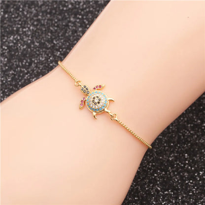 Trendy Models Jewelry Micro-set Zircon Turtle Adjustable Ladies Bracelet Wholesale Gooddiy