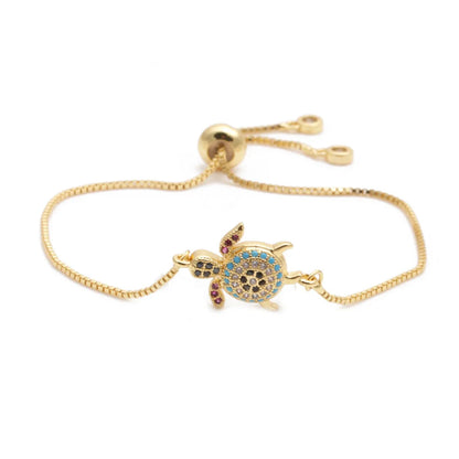 Trendy Models Jewelry Micro-set Zircon Turtle Adjustable Ladies Bracelet Wholesale Gooddiy