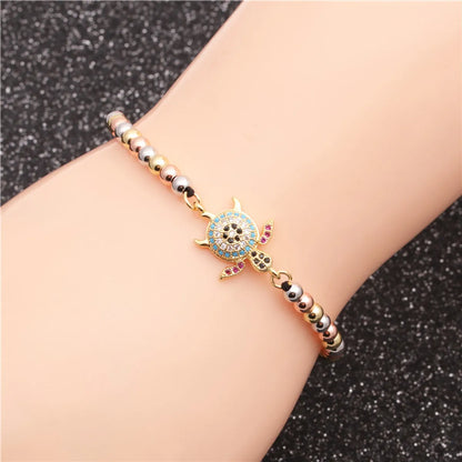 Trendy Models Jewelry Micro-set Zircon Turtle Adjustable Ladies Bracelet Wholesale Gooddiy