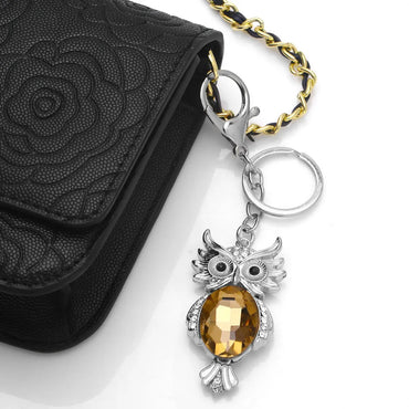 Fashion Owl Metal Rhinestones Unisex Keychain