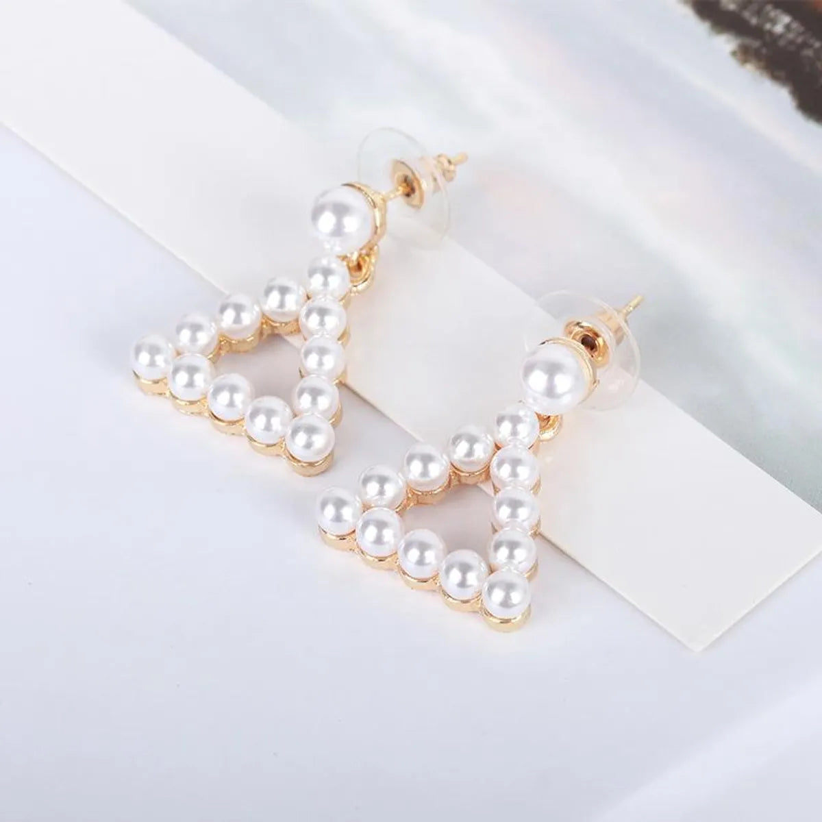 Simple Style Geometric Plating Alloy Artificial Gemstones Earrings