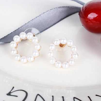 Simple Style Geometric Plating Alloy Artificial Gemstones Earrings