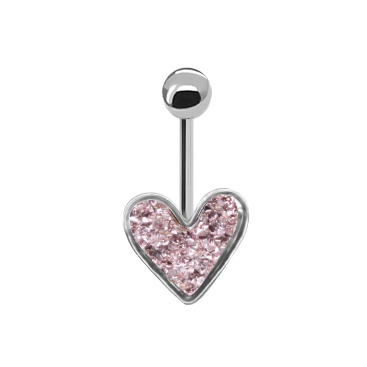 Tropical Heart Shape Floral Stainless Steel Copper Plating Inlay Zircon White Gold Plated Gold Plated Belly Ring