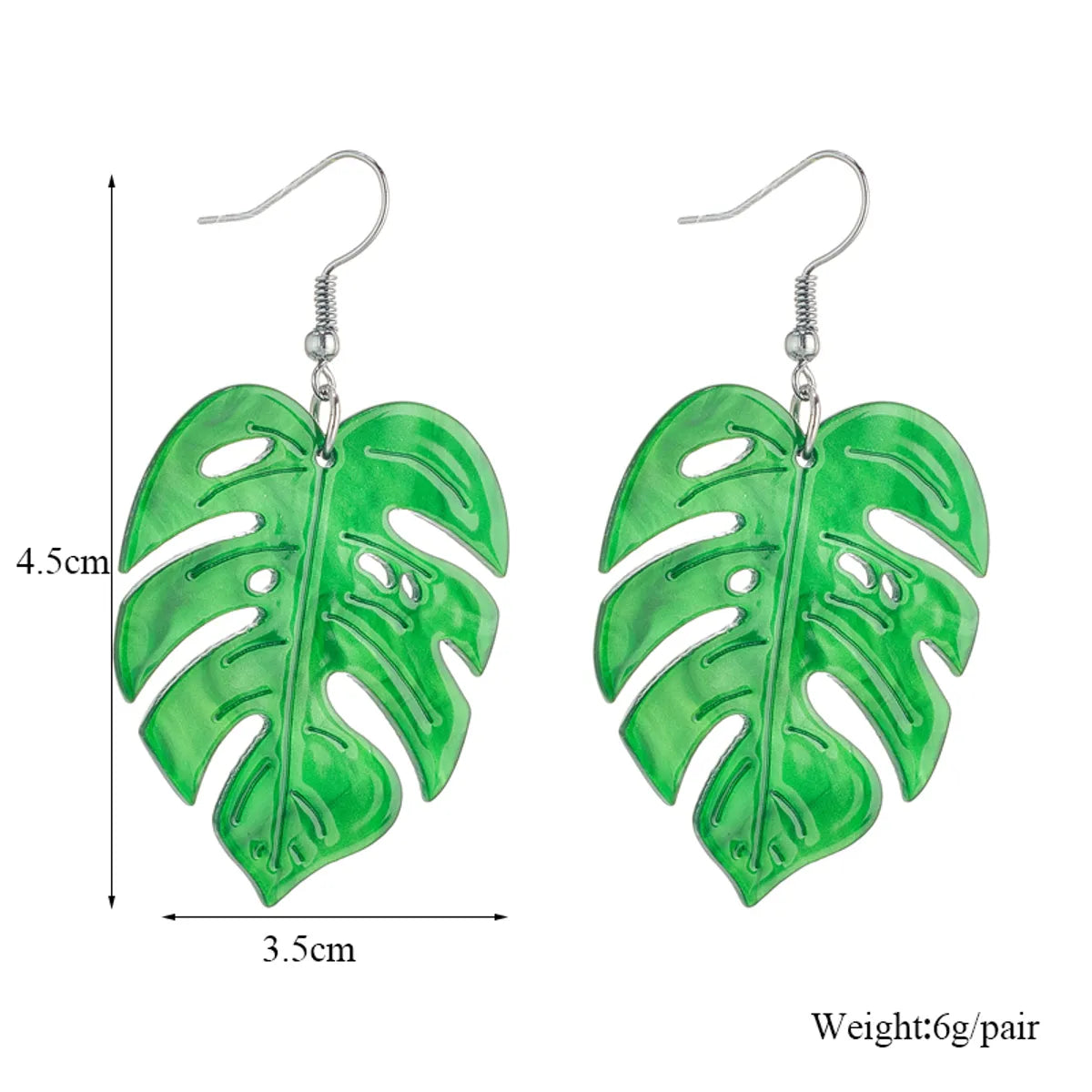 Tropical Leaves Arylic Three-Dimensional Women'S Drop Earrings