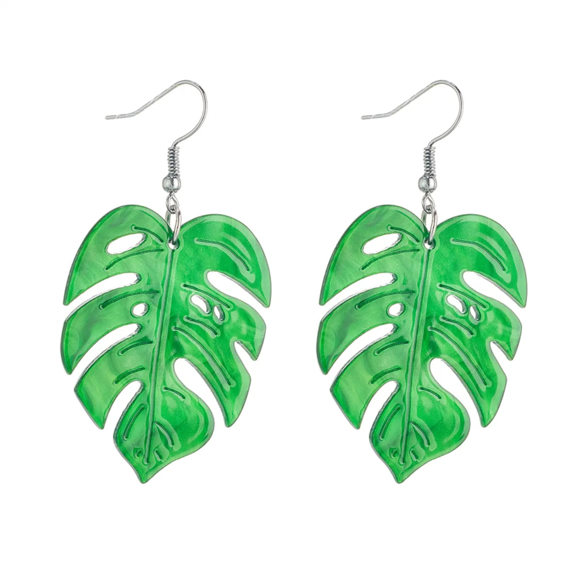 Tropical Leaves Arylic Three-Dimensional Women'S Drop Earrings