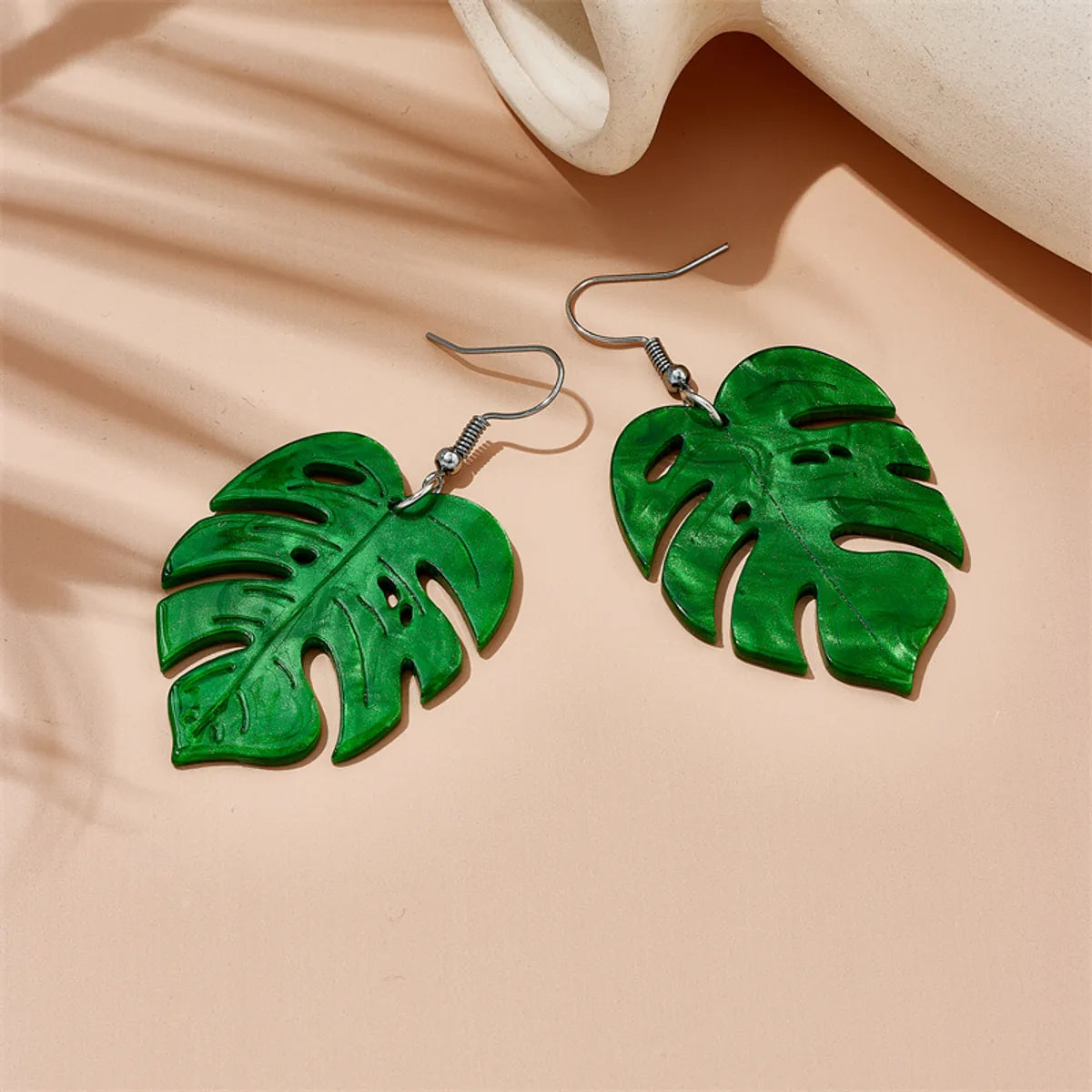 Tropical Leaves Arylic Three-Dimensional Women'S Drop Earrings