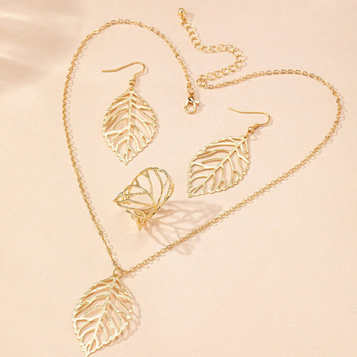 Tropical Simple Style Leaves Iron Zinc Alloy Women'S Jewelry Set