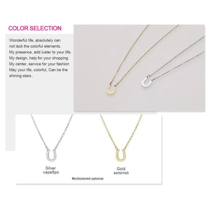 U-shaped Letter Pendant Stainless Steel Jewelry Necklace