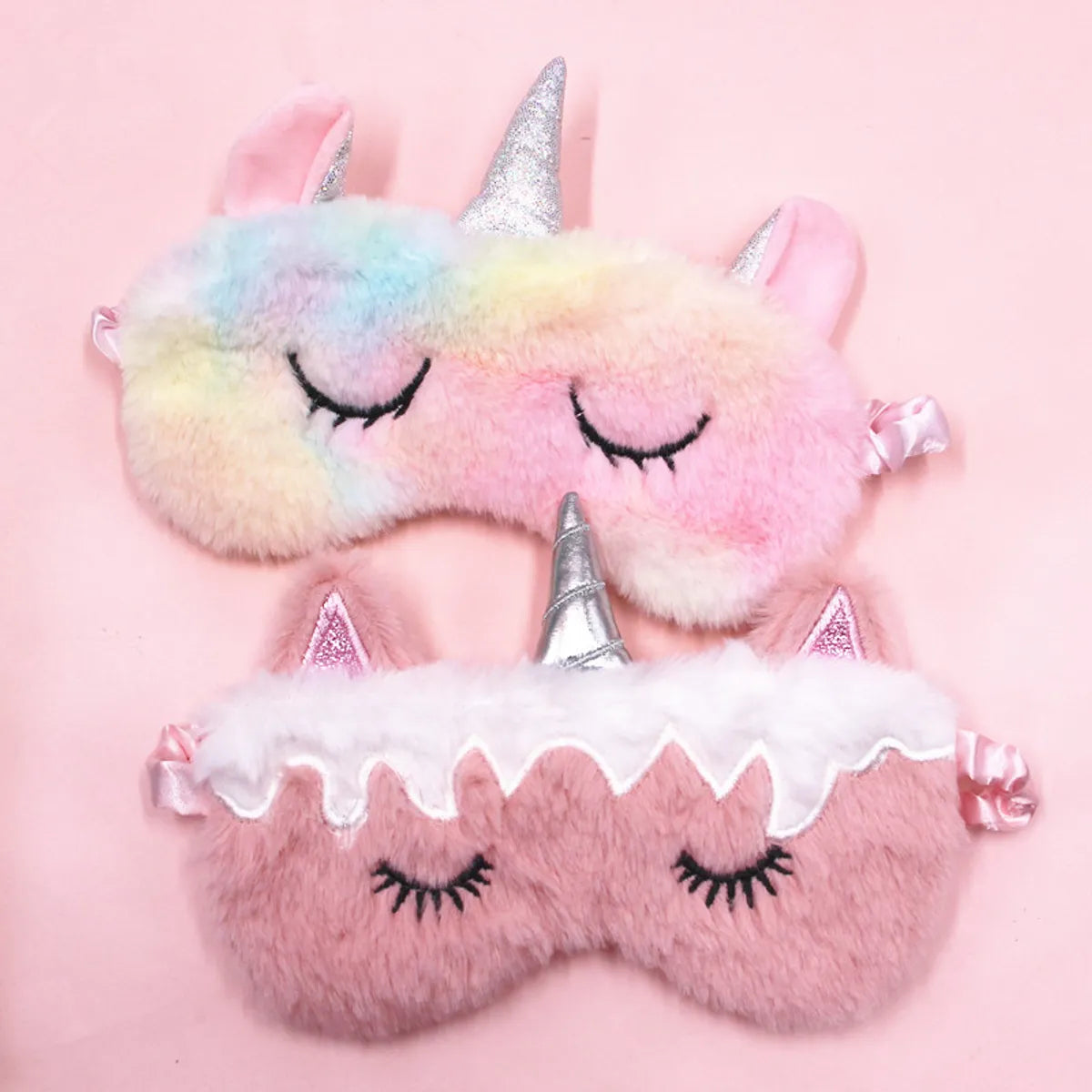 Gradient Colorful Plush Shading Cartoon Eye Mask