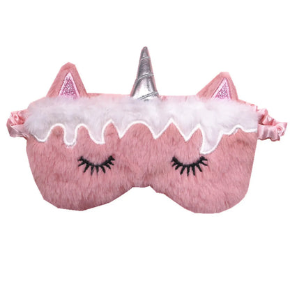 Gradient Colorful Plush Shading Cartoon Eye Mask