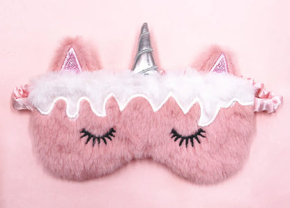 Gradient Colorful Plush Shading Cartoon Eye Mask