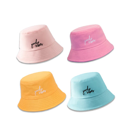 Unisex Basic Letter Embroidery Wide Eaves Bucket Hat