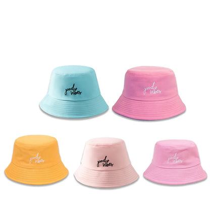 Unisex Basic Letter Embroidery Wide Eaves Bucket Hat