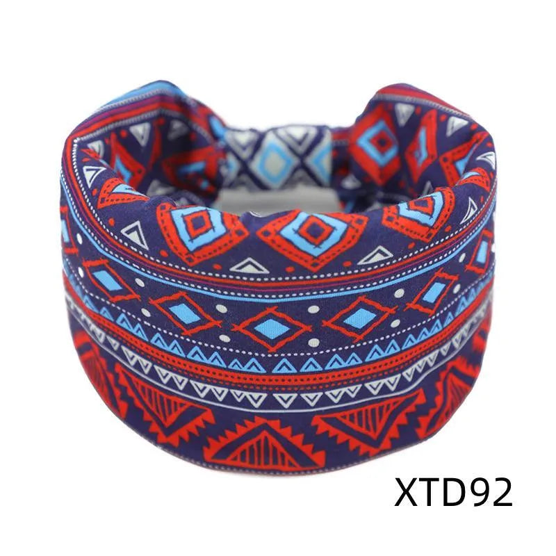 Unisex Bohemian Irregular Digital Printing Rayon Knit Hair Band