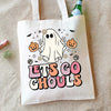 Unisex Canvas Letter Ghost Smiley Face Basic Classic Style Square Open Canvas Bag