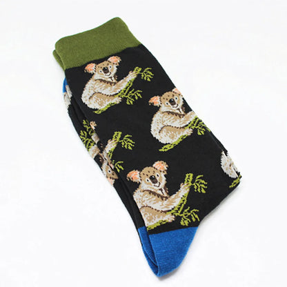 Unisex Cartoon Style Animal Fruit Nylon Cotton Crew Socks A Pair