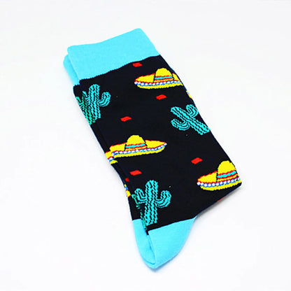 Unisex Cartoon Style Animal Fruit Nylon Cotton Crew Socks A Pair