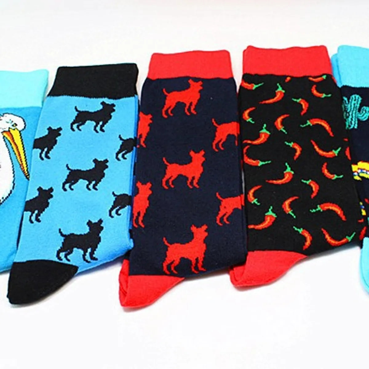 Unisex Cartoon Style Animal Fruit Nylon Cotton Crew Socks A Pair