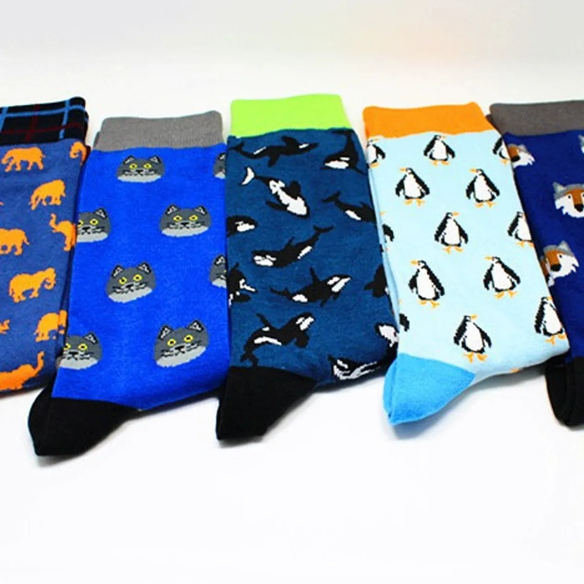 Unisex Cartoon Style Animal Fruit Nylon Cotton Crew Socks A Pair