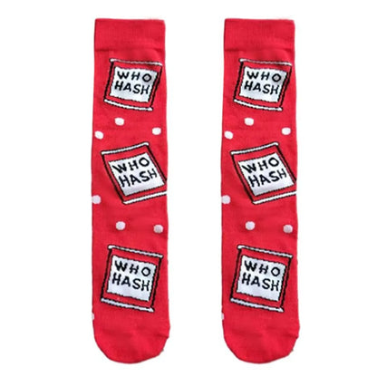 Unisex Cartoon Style Letter Cotton Crew Socks A Pair