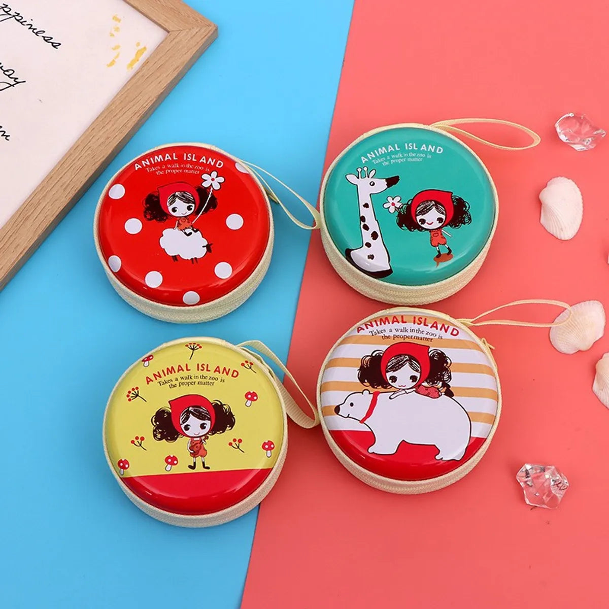 Unisex Cartoon Tinplate Zipper Coin Purses