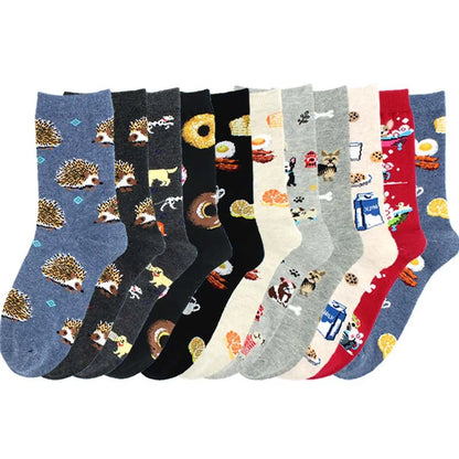 Unisex Casual Animal Cotton Crew Socks A Pair